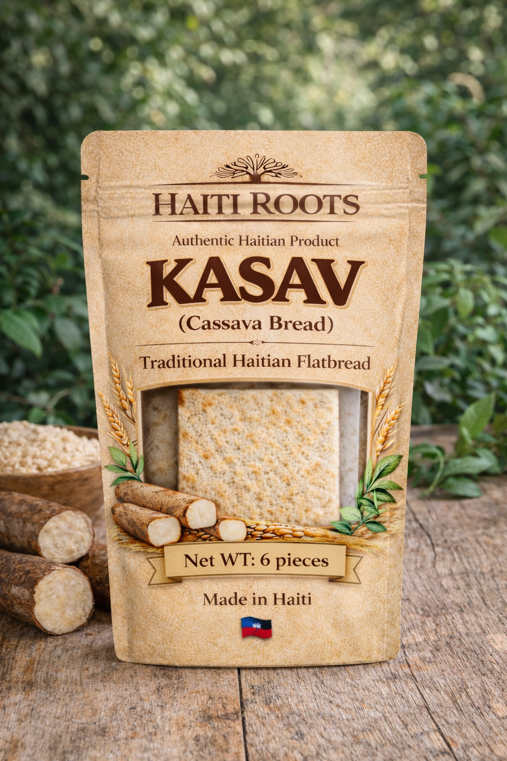 Haiti Roots Cassava Bread / kasav – Snack Size (6 Pieces)