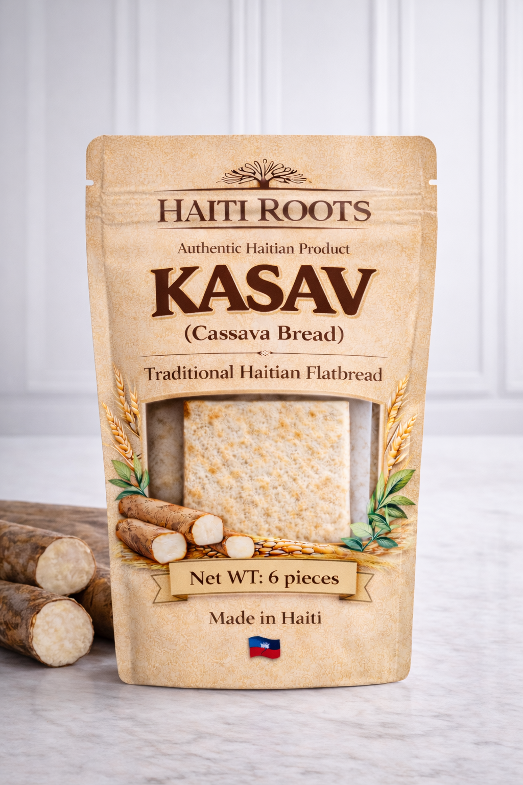 Haiti Roots Cassava Bread / kasav – Snack Size (6 Pieces)