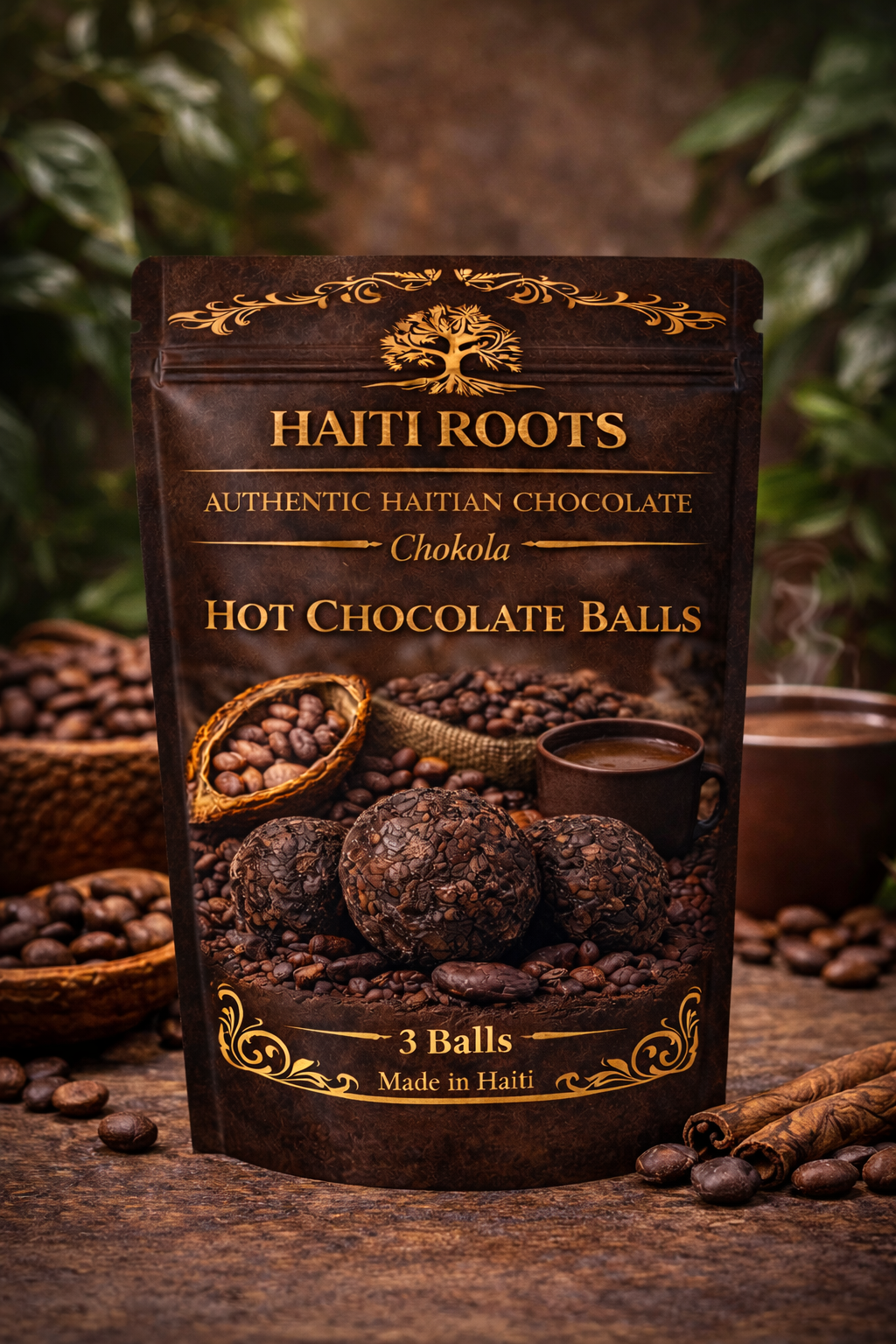 Haiti Roots Authentic Haitian Hot Chocolate Balls – Premium Chokola (3 pack)