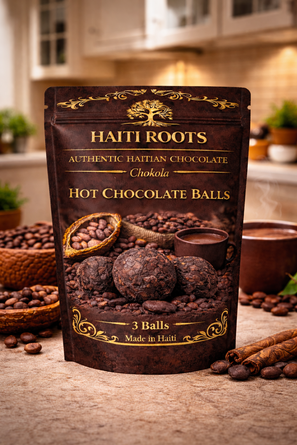 Haiti Roots Authentic Haitian Hot Chocolate Balls – Premium Chokola (3 pack)