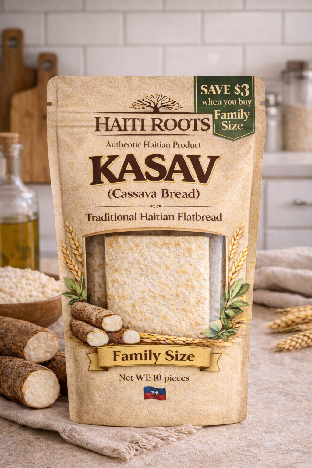 Haiti Roots Cassava Bread / Kasav – Family Pack (10 Pieces)