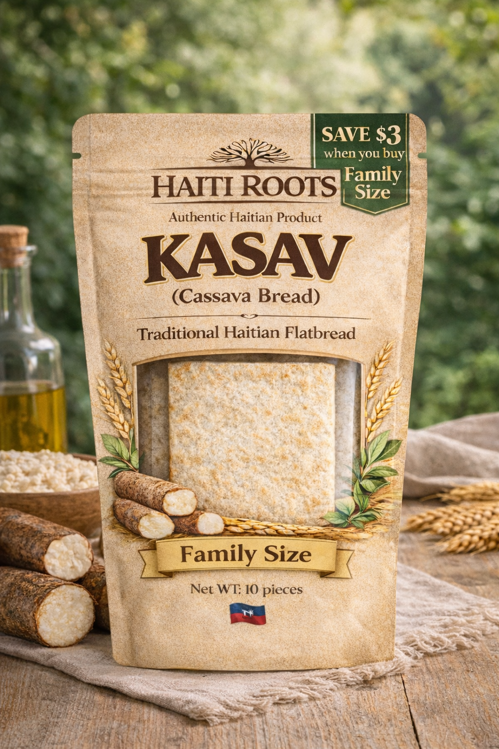 Haiti Roots Cassava Bread / Kasav – Family Pack (10 Pieces)