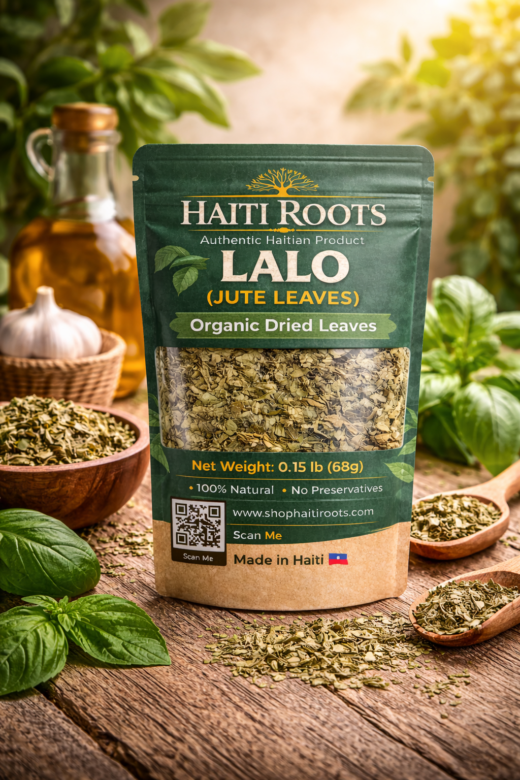Authentic Haitian Lalo – Pure Dried Jute Leaves 0,15lb - No Mix Guaranteed 100% Pure