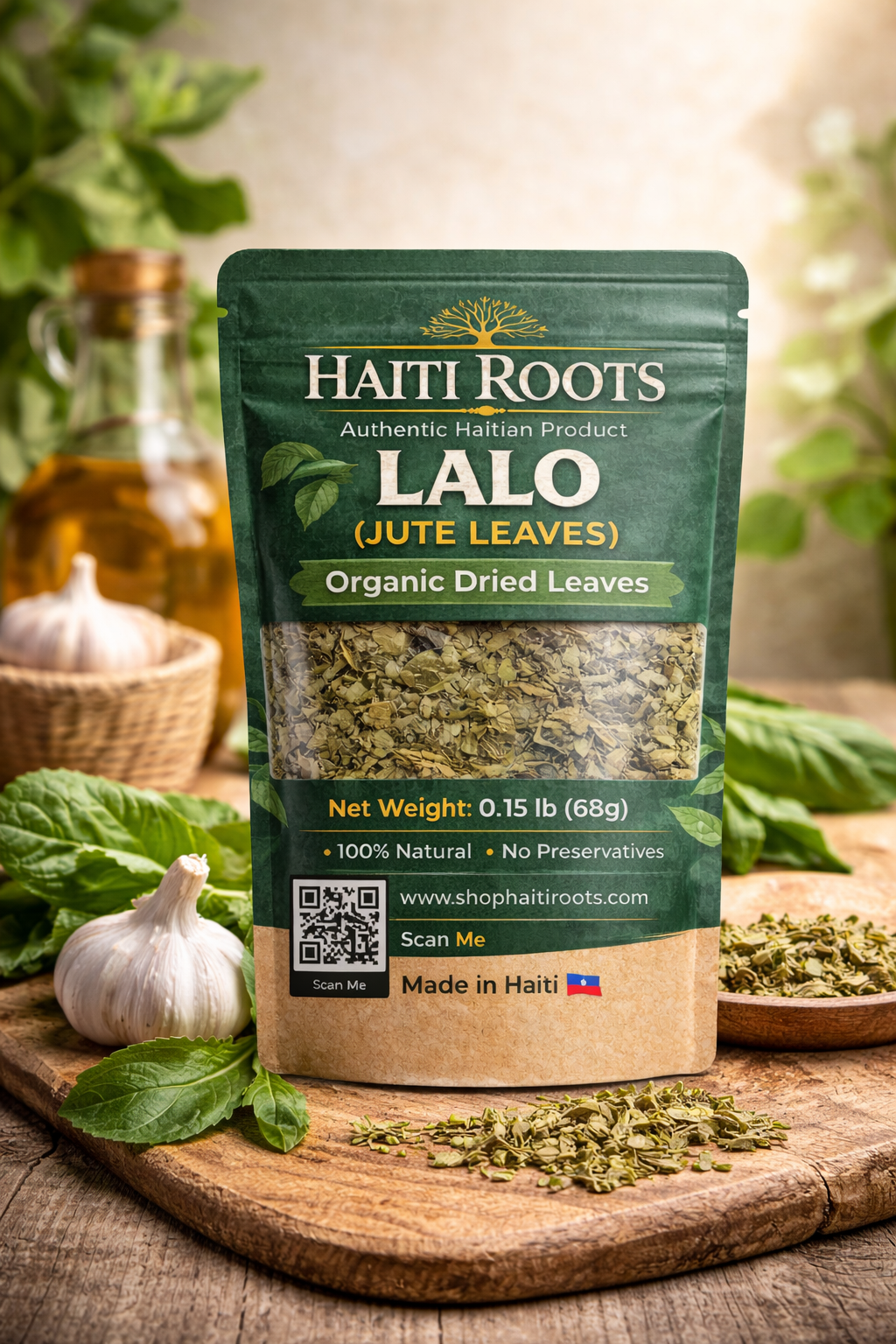 Authentic Haitian Lalo – Pure Dried Jute Leaves 0,15lb - No Mix Guaranteed 100% Pure